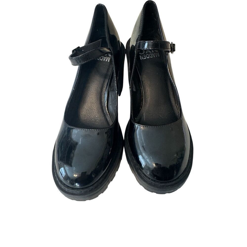 Y2K MADDEN NYC By STEVE MADDEN Patent Black Mary Jane Platform Shoes Sz 7.5